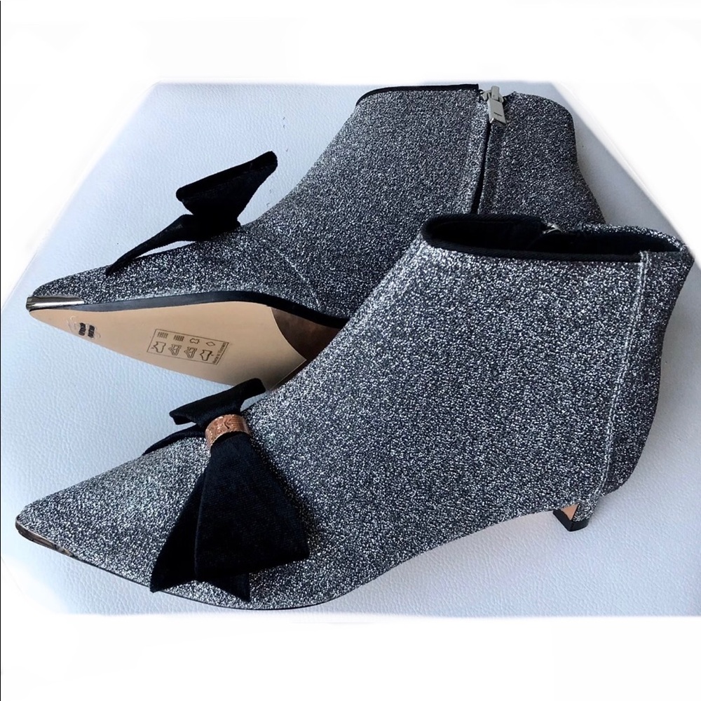Ted Baker Lurex Bow Kitten Heel Bootie